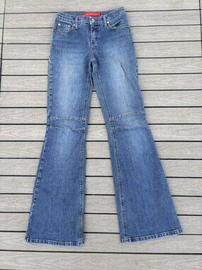 Vintage Fishbone Y2K Bootcut Flare Denim Jeans Big Apple S